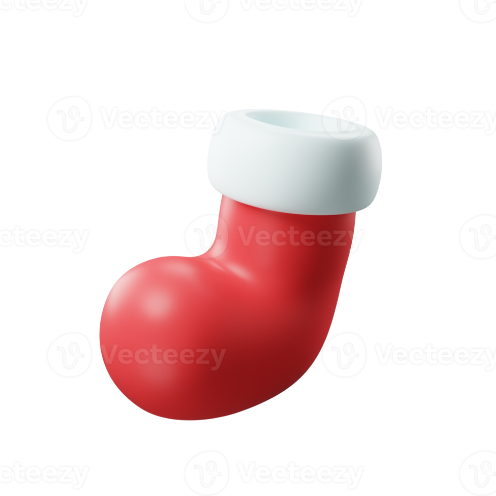 santa sock icon 3d png