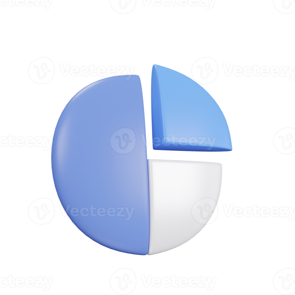 Kuchen Diagramm zum Geschäft mit minimal Stil 3d Wiedergabe. png