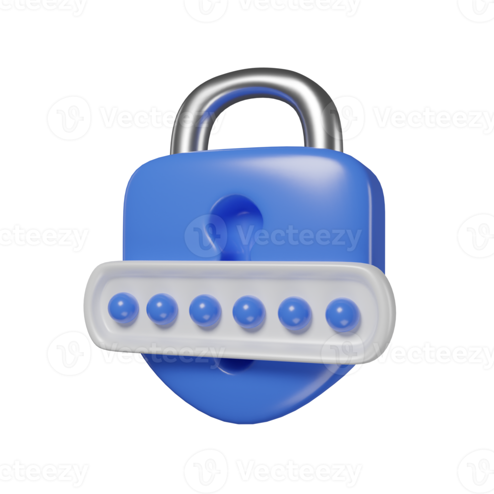 password internet data base icon 3d rendering. png
