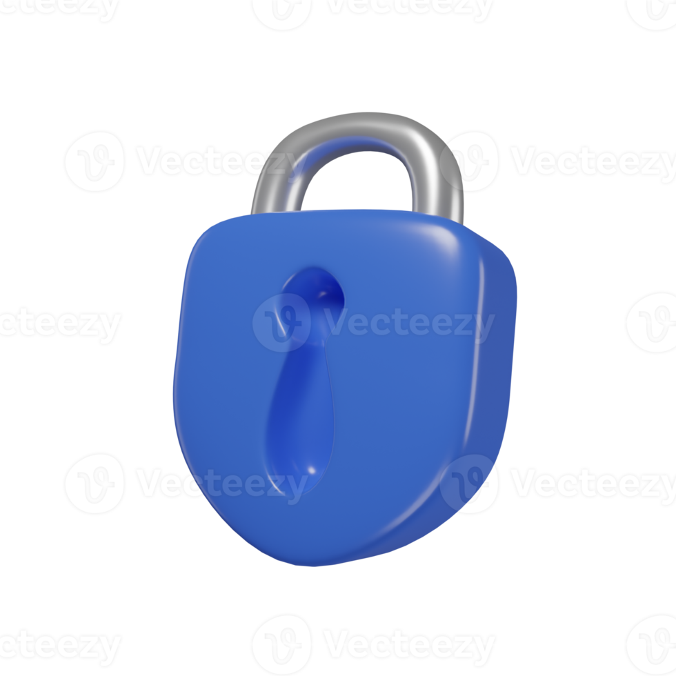 Padlock internet data base icon 3d rendering. png