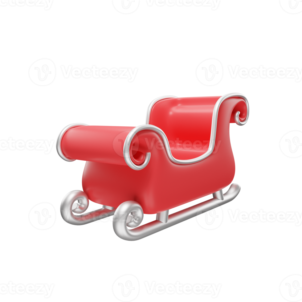 santa sleigh icon 3d png