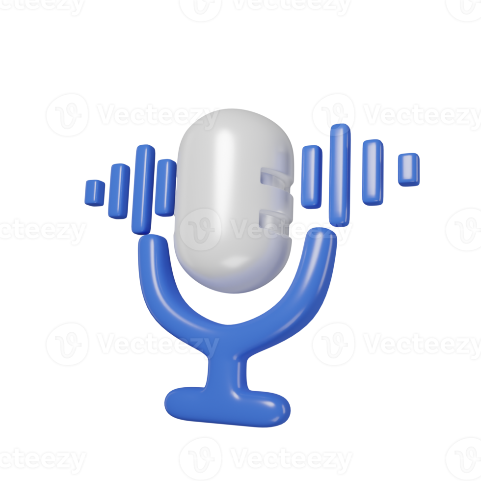 Voice recognition internet data base icon 3d rendering. png
