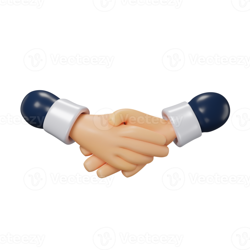 business handshake for business with minimal style 3d rendering. png