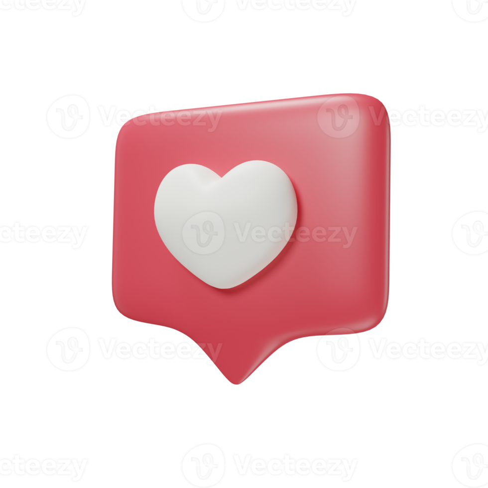 rojo corazón aislado en blanco icono 3d hacer ilustración para San Valentín día. png