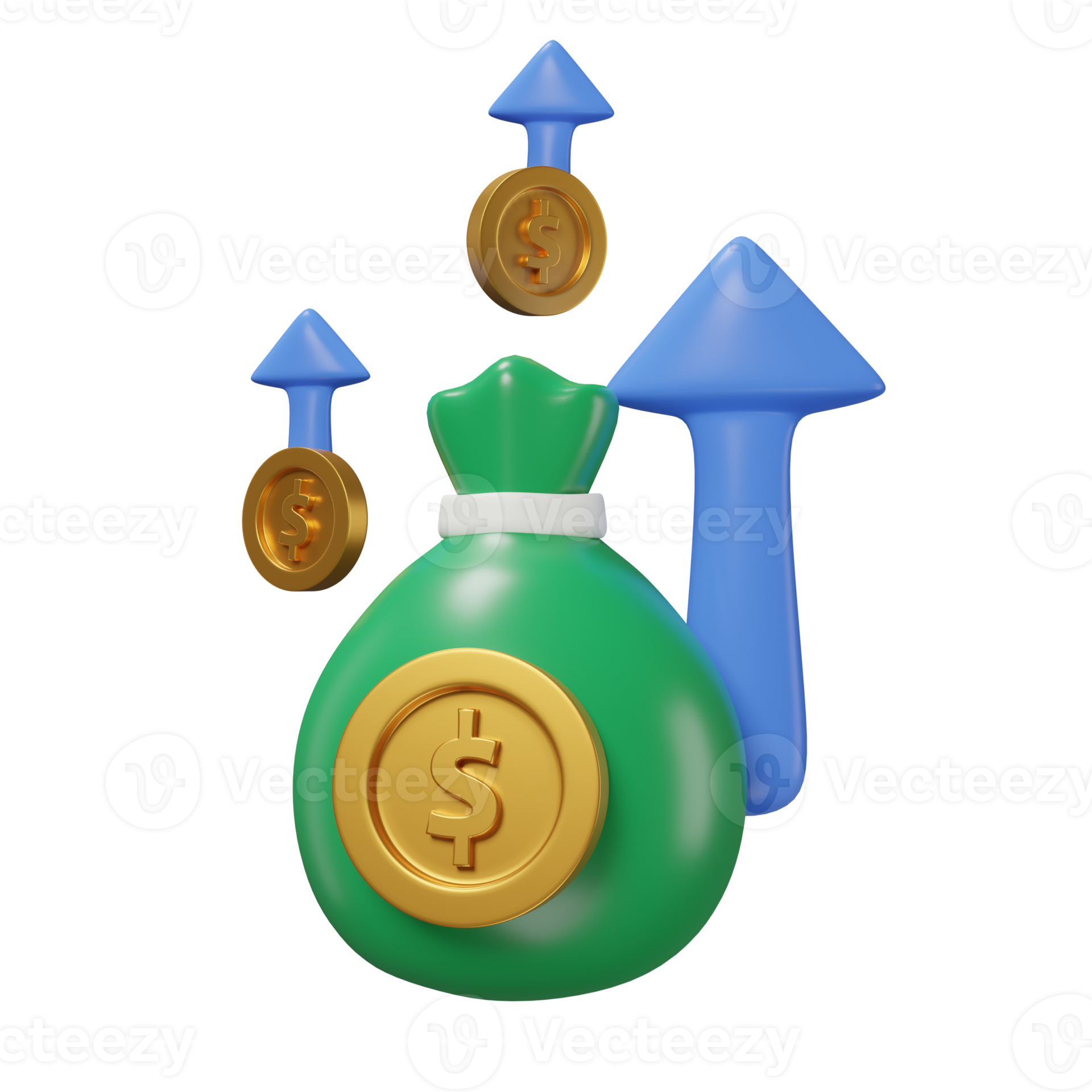 Money increase for business with minimal style 3d rendering 20026532 png