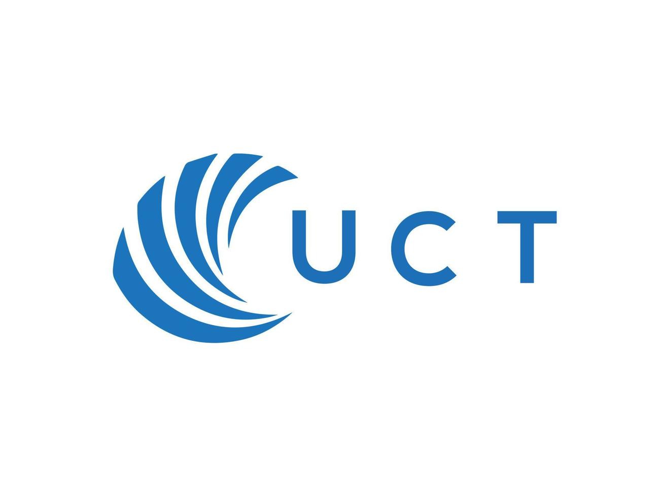 UCT letter logo design on white background. UCT creative circle letter