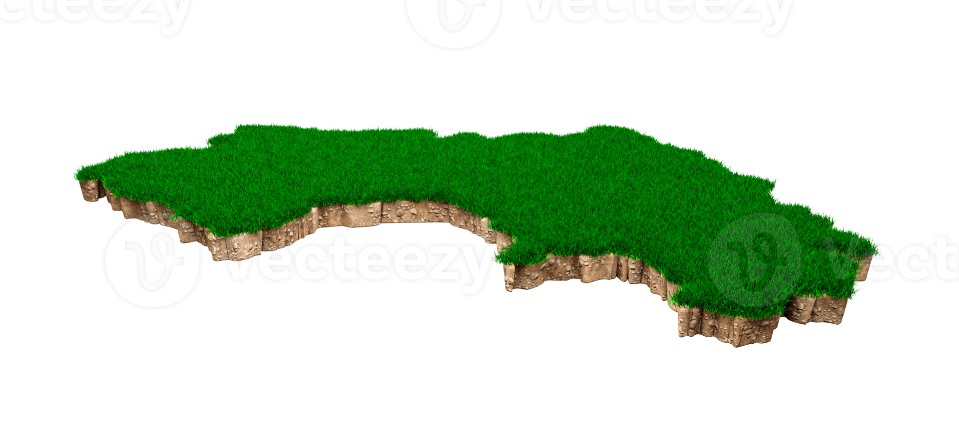 Guinea Map soil land geology cross section with green grass png