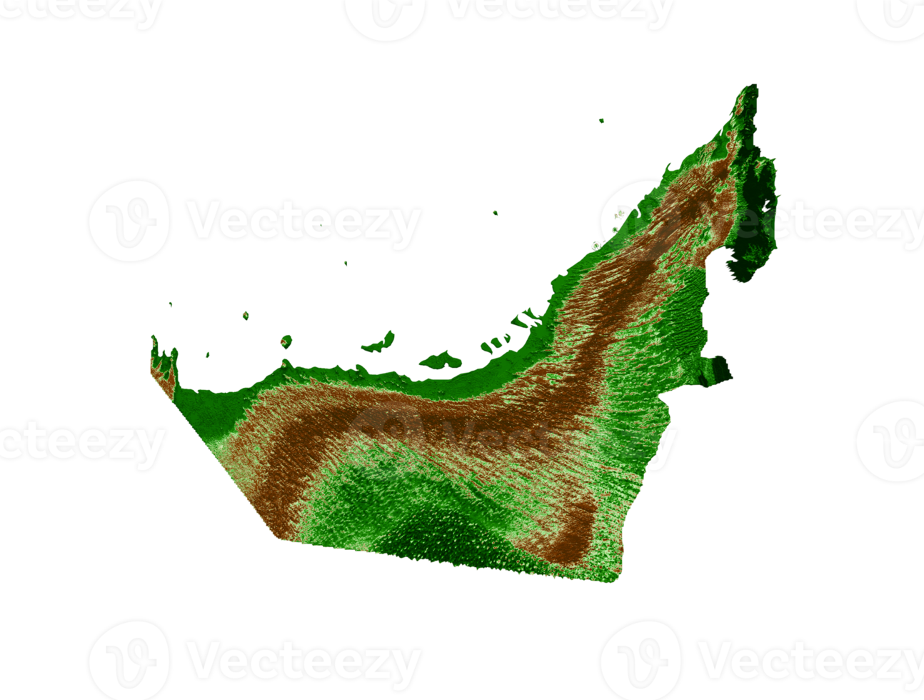 Dubai Topographic Map 3d realistic map Color 3d illustration png