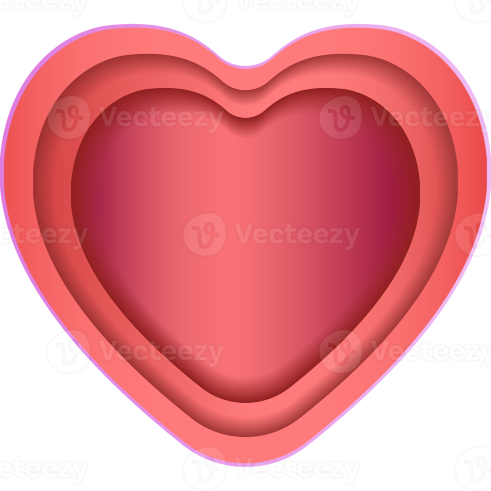 Heart shape with paper element style . Love symbol for celebration, anniversary, or greeting card artwork. png