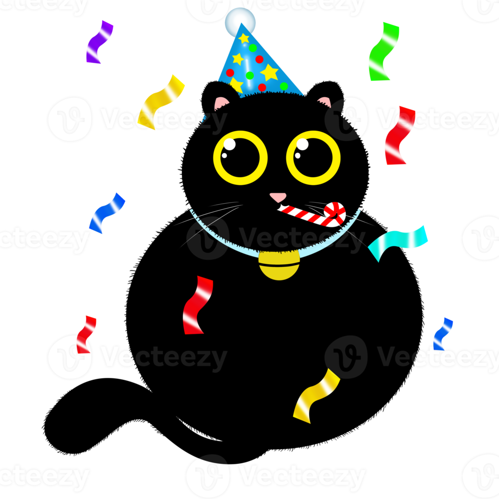 Black Cat Cartoon Characters Design. png
