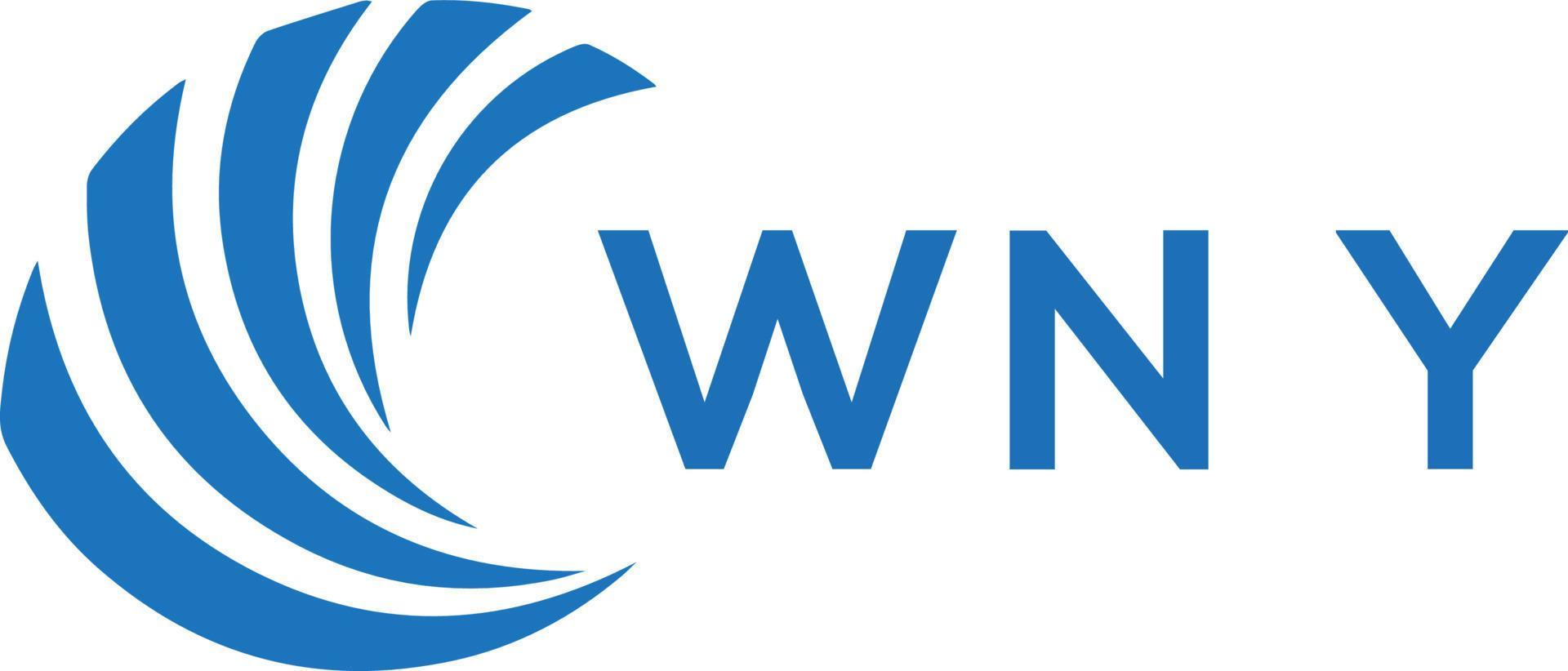 WNY letter logo design on white background. WNY creative circle letter ...