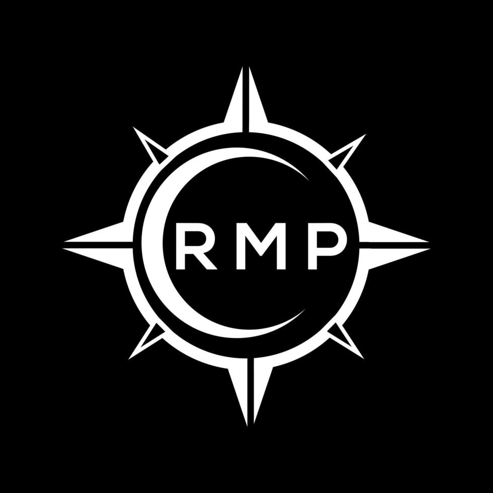 RMP abstract technology circle setting logo design on black background. RMP creative initials letter logo concept. vector