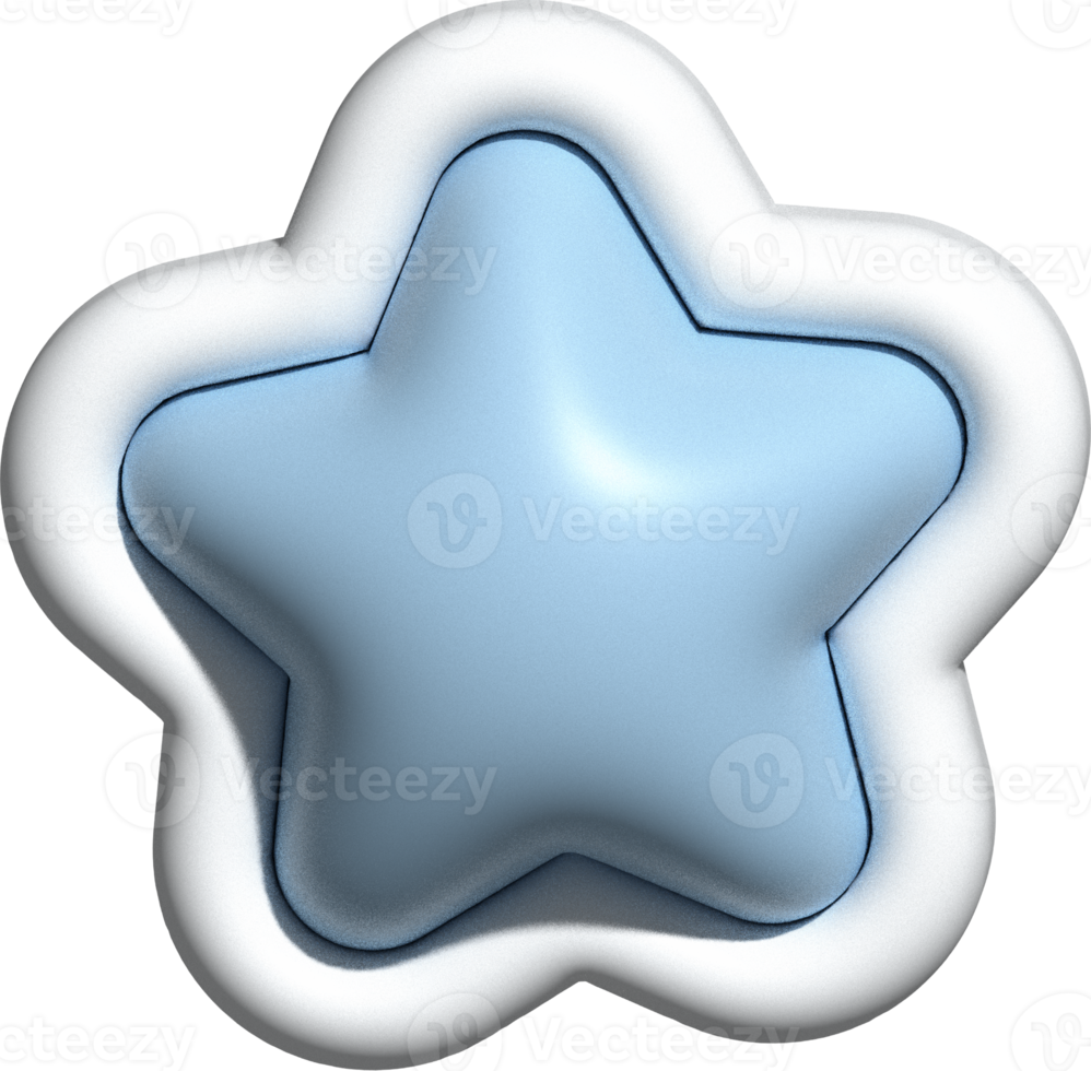 linda decoración de estrellas pastel 3d png