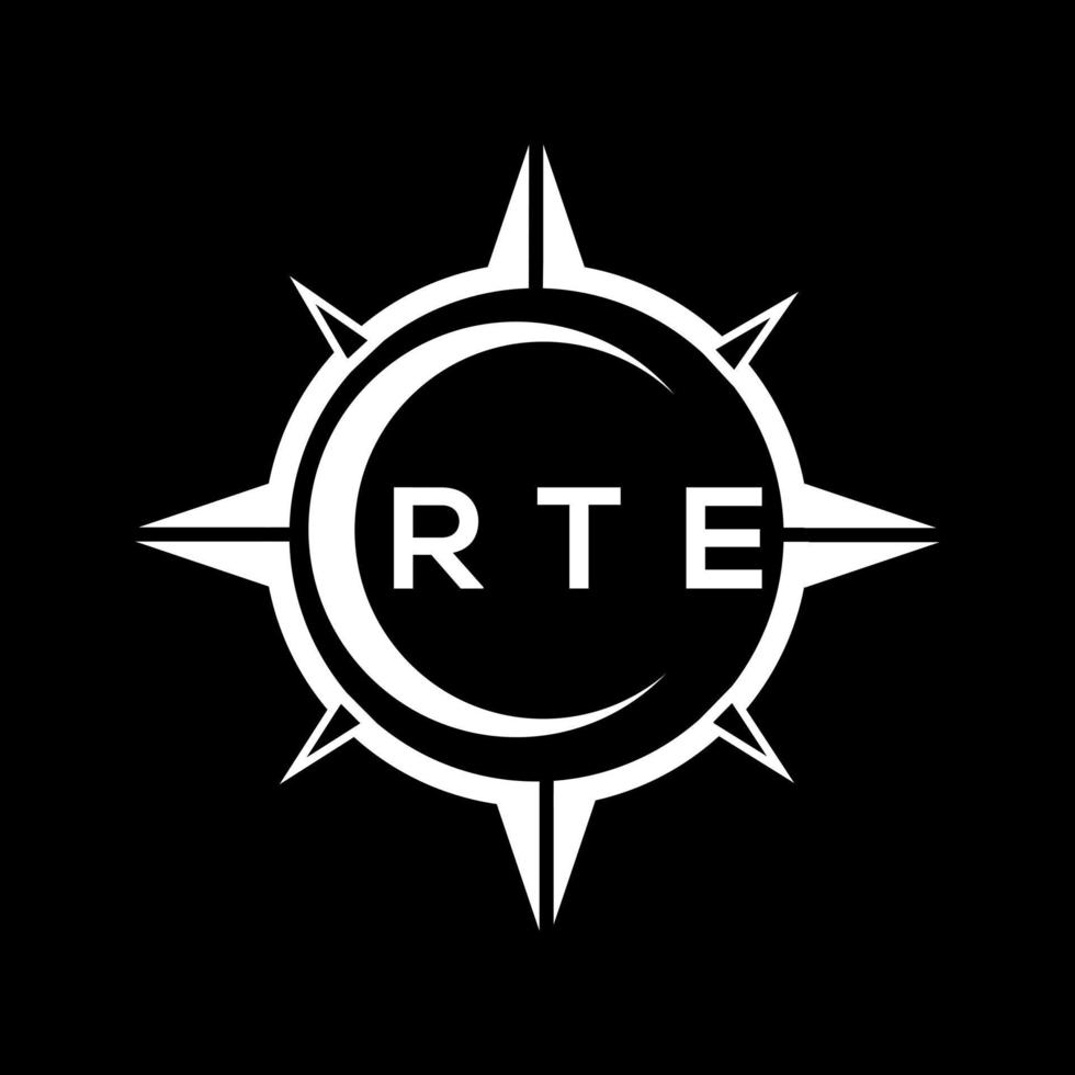 RTE abstract technology circle setting logo design on black background. RTE creative initials letter logo concept. vector