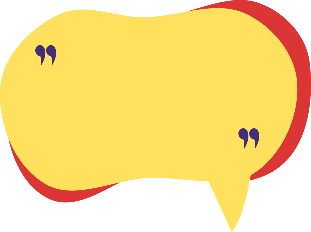 Speech bubble with quotation mark for message, conversation, chat, promotion, information png