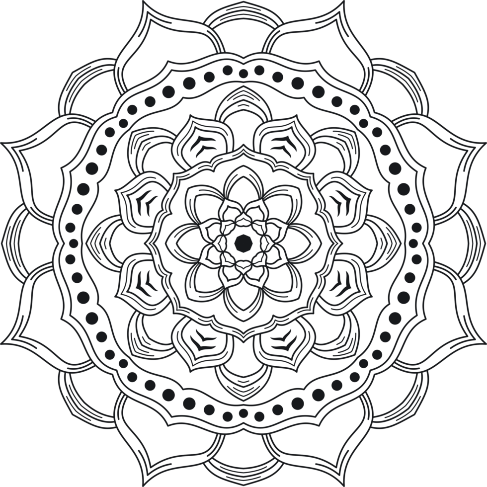 Mandala art geometric pattern for coloring png