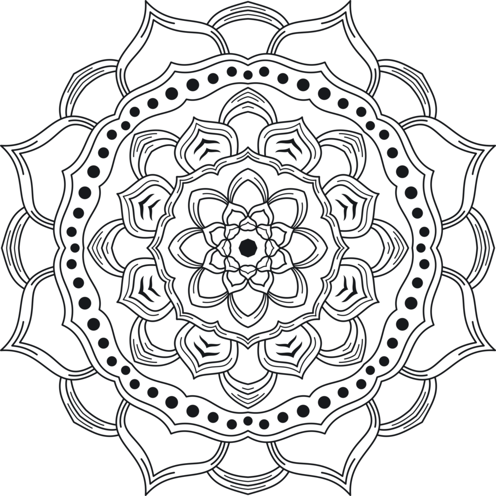 mandala konst geometrisk mönster för färg png