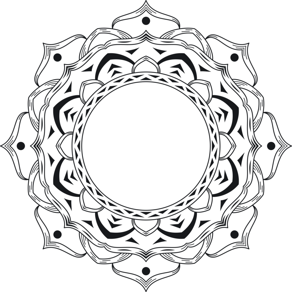 Mandala art geometric pattern for coloring png