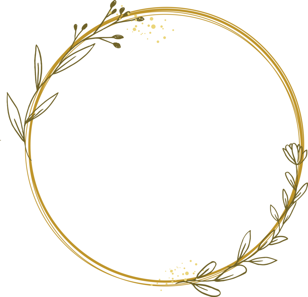 Luxury gold leaf frame border floral ornament for background, wedding