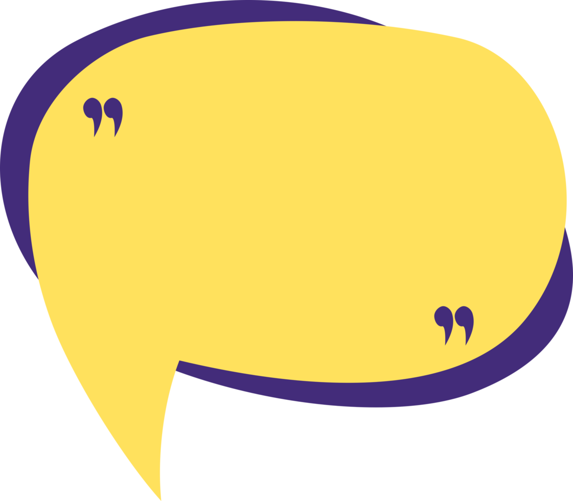 Speech bubble with quotation mark for message, conversation, chat, promotion, information png