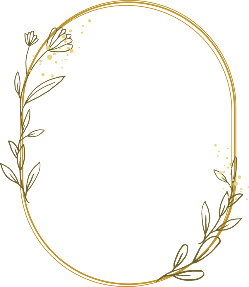 Luxus Gold Blatt Rahmen Rand Blumen- Ornament zum Hintergrund, Hochzeit Einladung, danken Sie Karte, Logo, Gruß Karte png