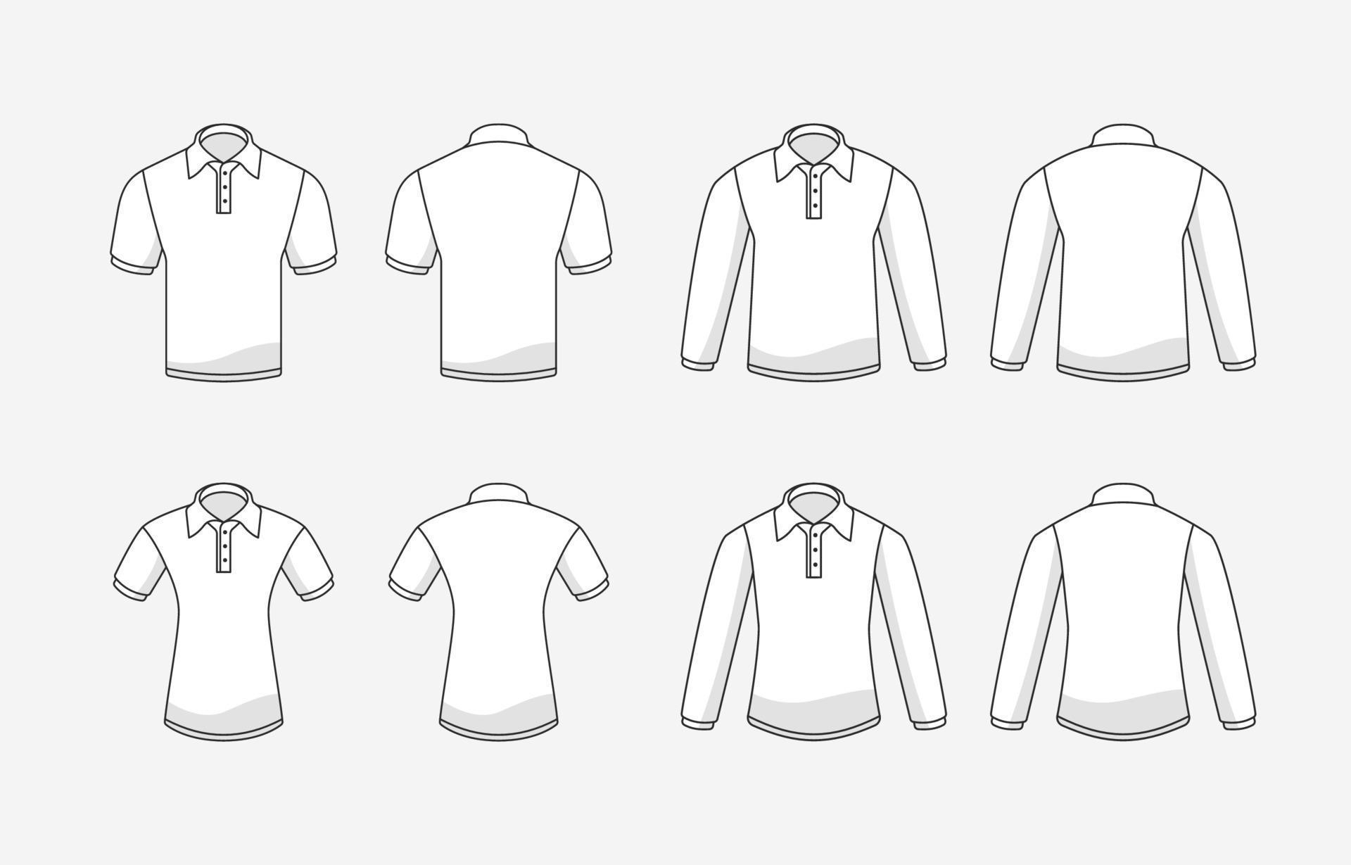 Outlined White Polo Mockup 20028021 Vector Art at Vecteezy