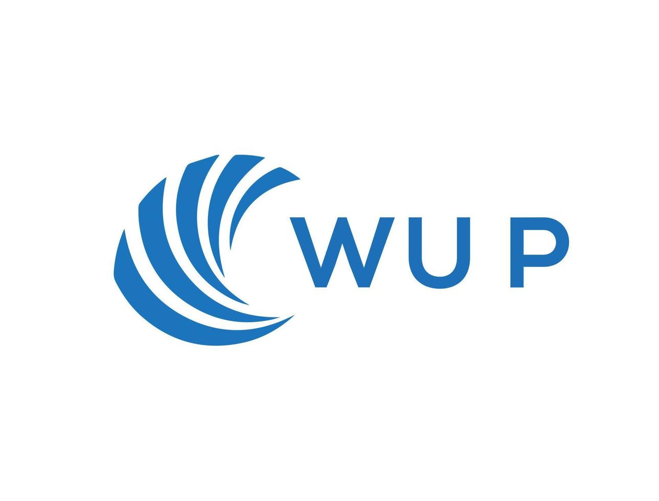 wup letra logo diseño en blanco antecedentes. wup creativo circulo letra logo concepto. wup letra diseño. vector