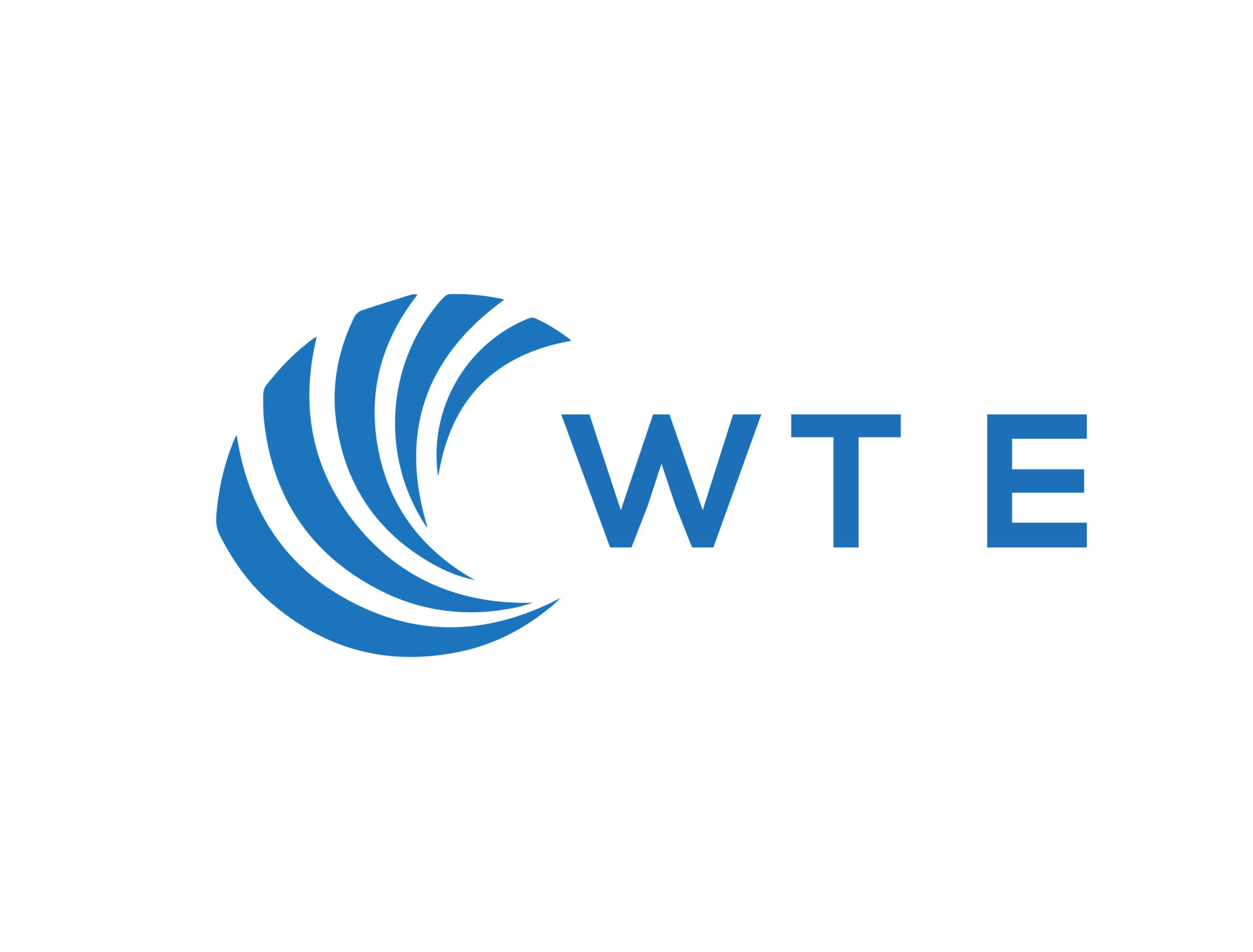 WTE letter logo design on white background. WTE creative circle letter