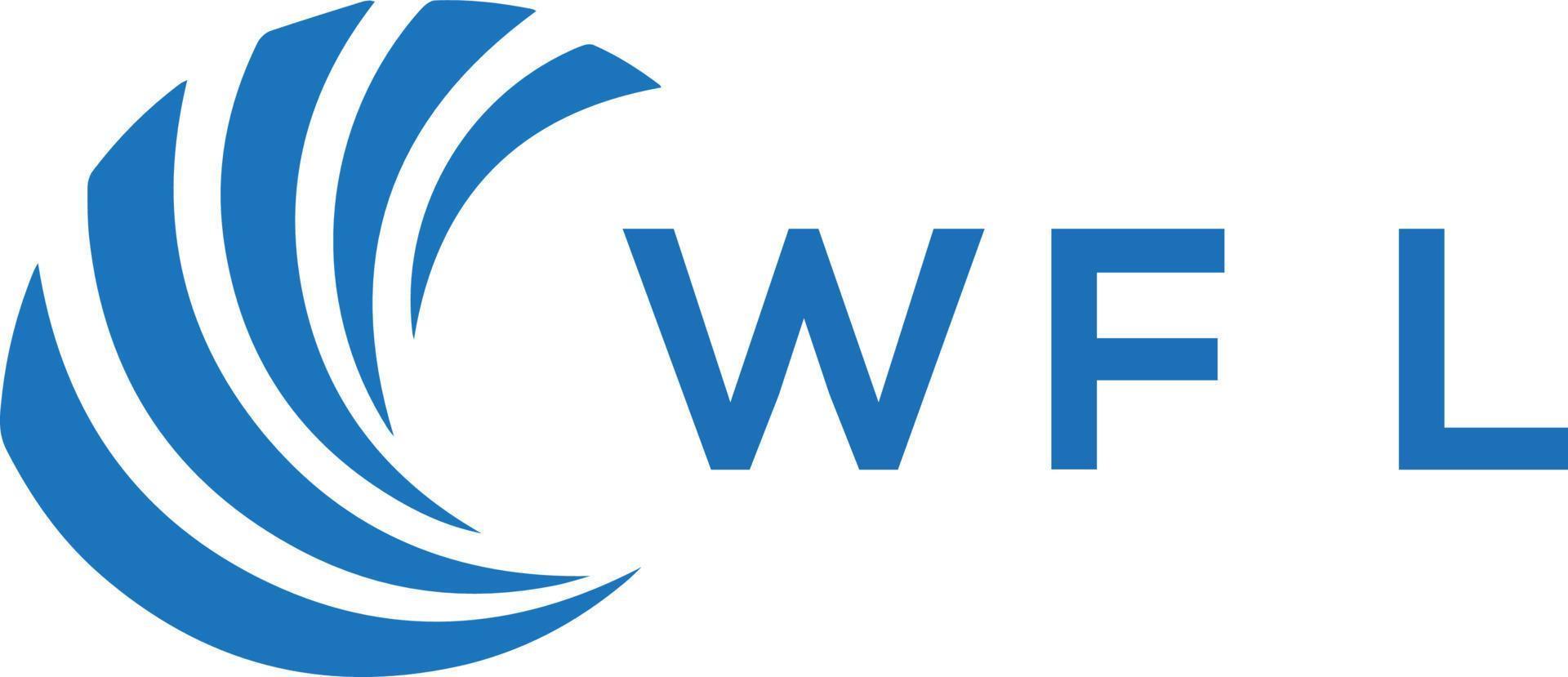 WFL letter logo design on white background. WFL creative circle letter ...