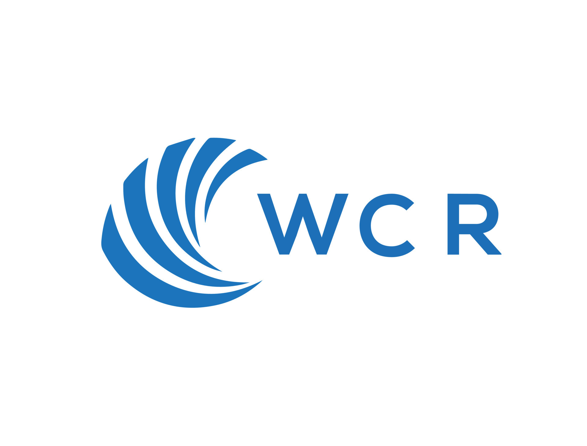 WCR letter logo design on white background. WCR creative circle letter