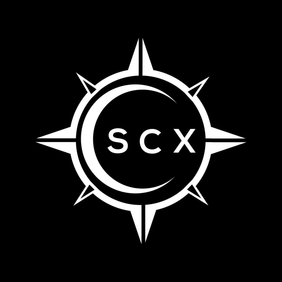 SCX abstract technology circle setting logo design on black background. SCX creative initials letter logo concept. vector