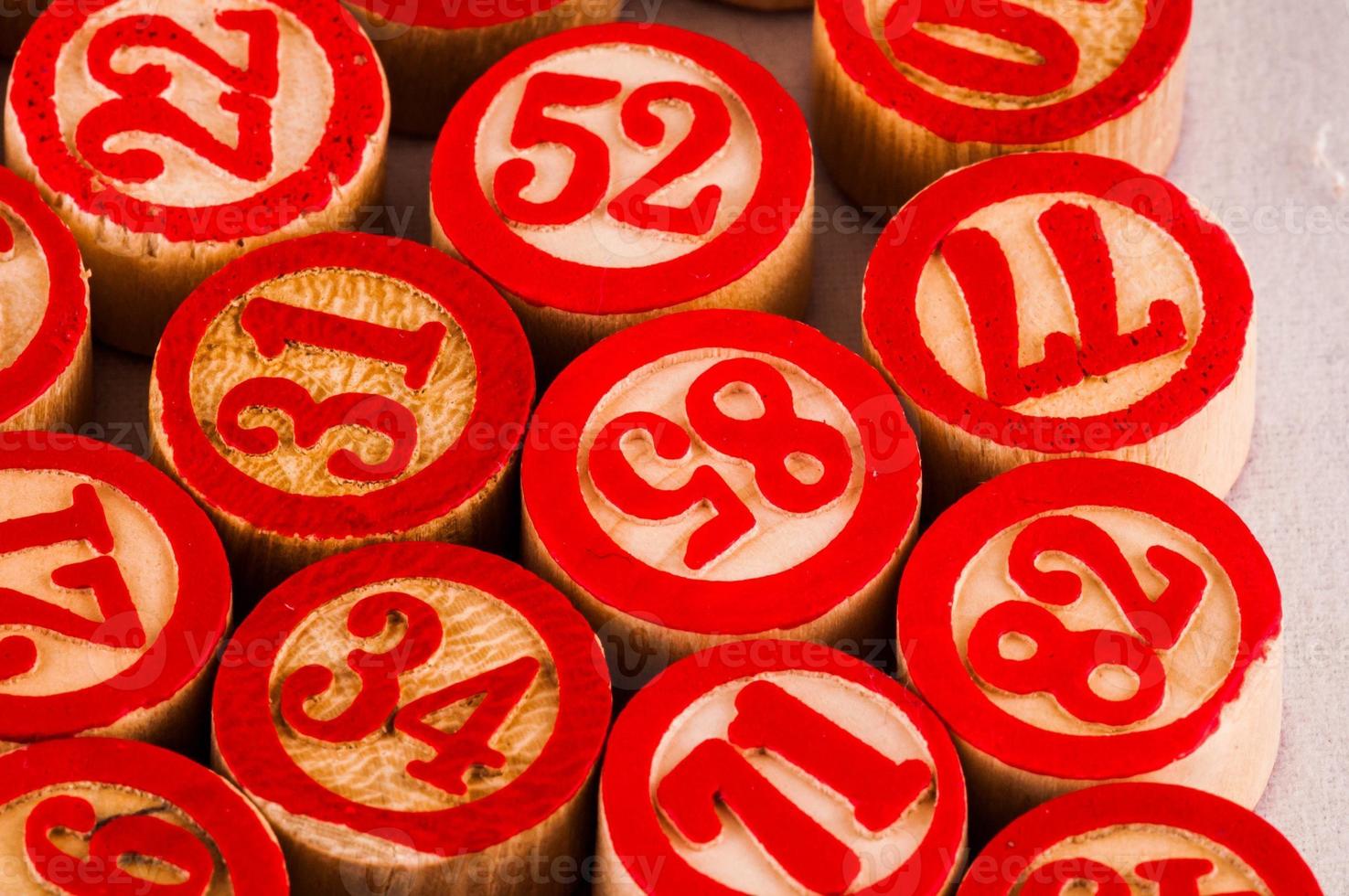 Carved red numbers photo