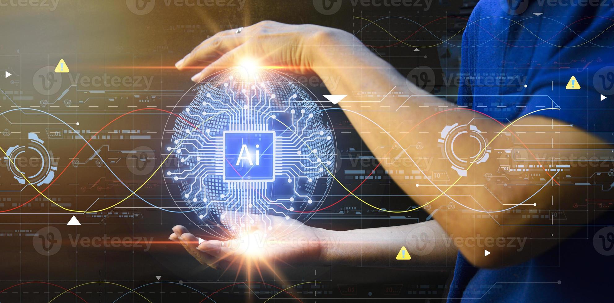Global concept controlled by artificial intelligence photo
