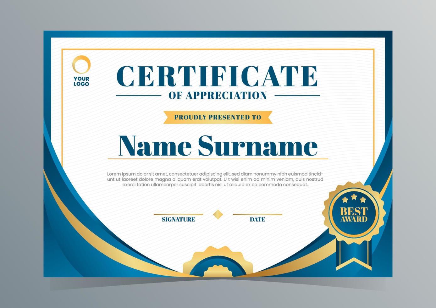Professional Certificate Template vector