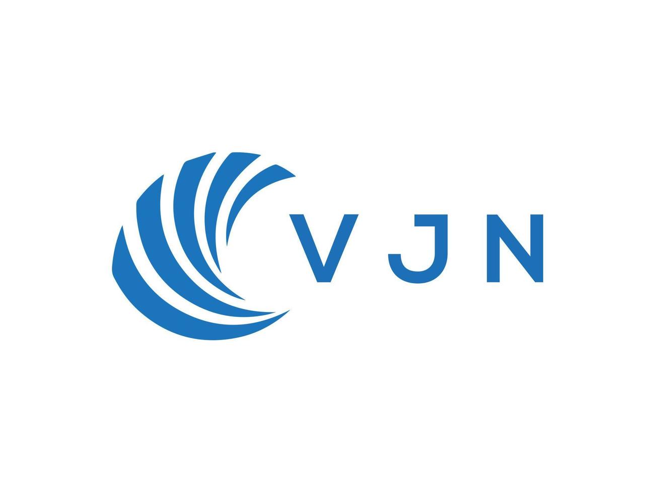 VJN letter logo design on white background. VJN creative circle letter logo concept. VJN letter design. vector