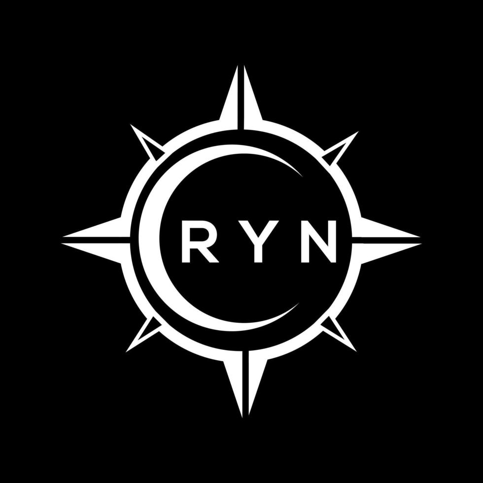 Ryn resumen tecnología circulo ajuste logo diseño en negro antecedentes. Ryn creativo iniciales letra logo concepto. vector