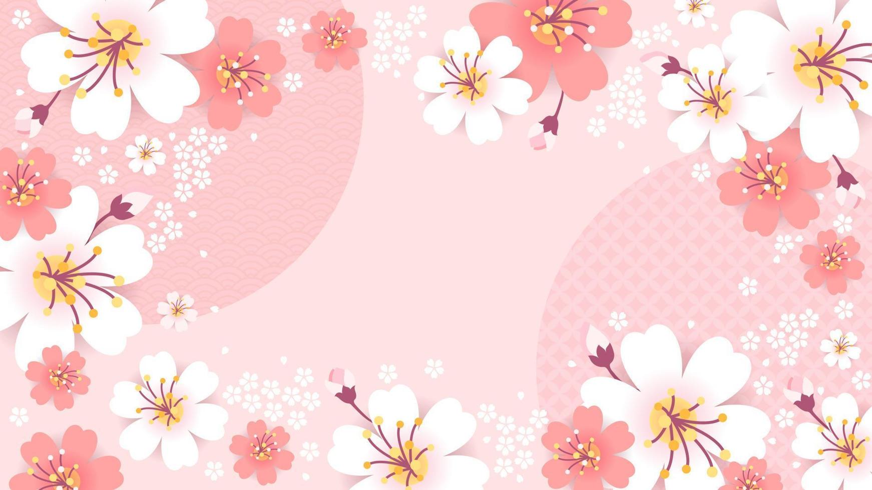 Peach Blossoms Oriental Inspired Spring Background vector