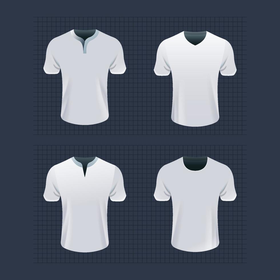 3d t camisa maquetas en varios collares vector