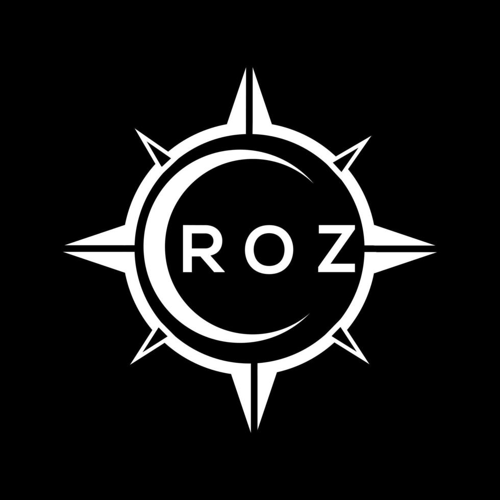 ROZ abstract technology circle setting logo design on black background. ROZ creative initials letter logo concept. vector