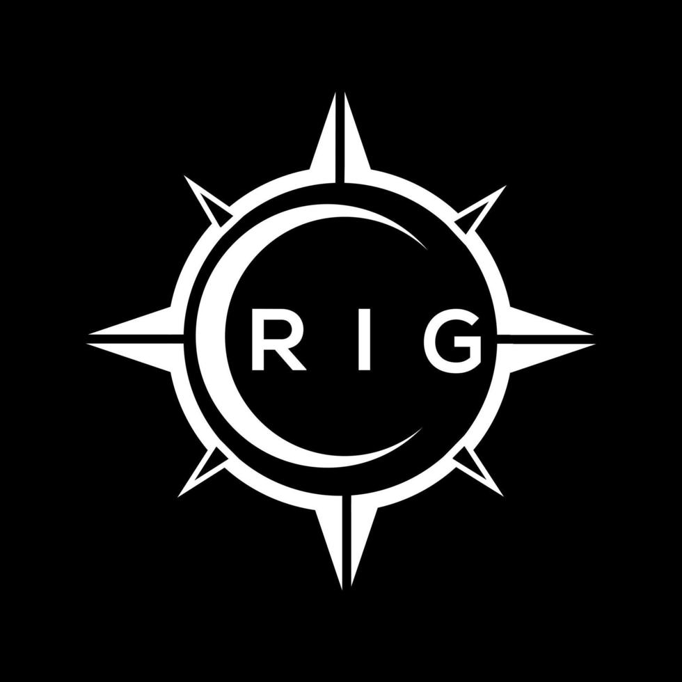 RIG abstract technology circle setting logo design on black background. RIG creative initials letter logo concept. vector