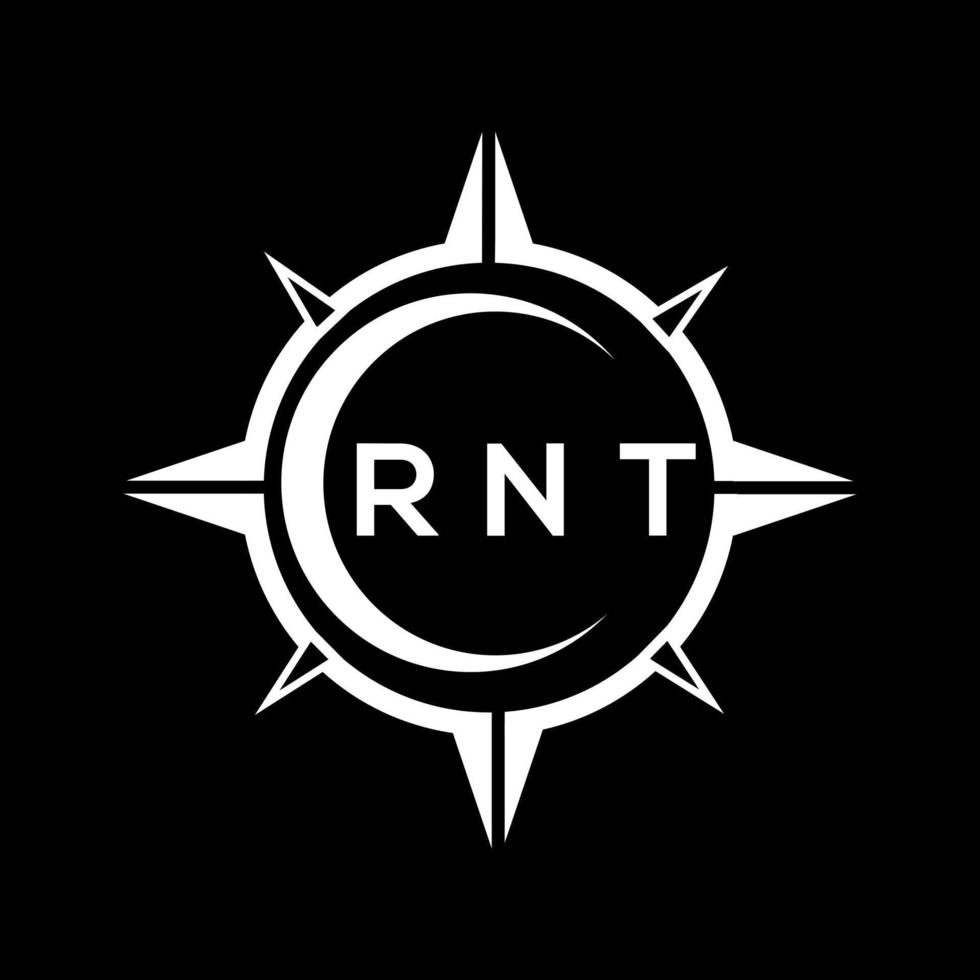 RNT abstract technology circle setting logo design on black background. RNT creative initials letter logo concept. vector