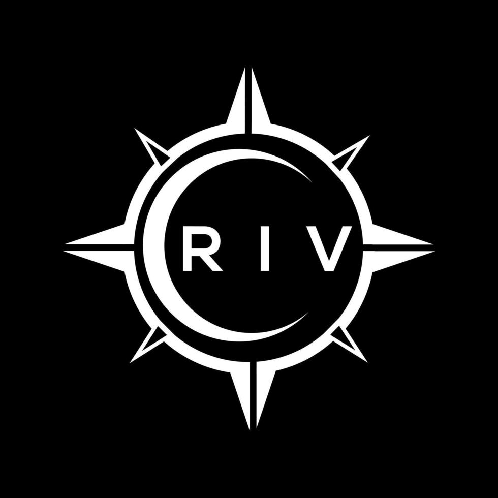 riv resumen tecnología circulo ajuste logo diseño en negro antecedentes. riv creativo iniciales letra logo concepto. vector