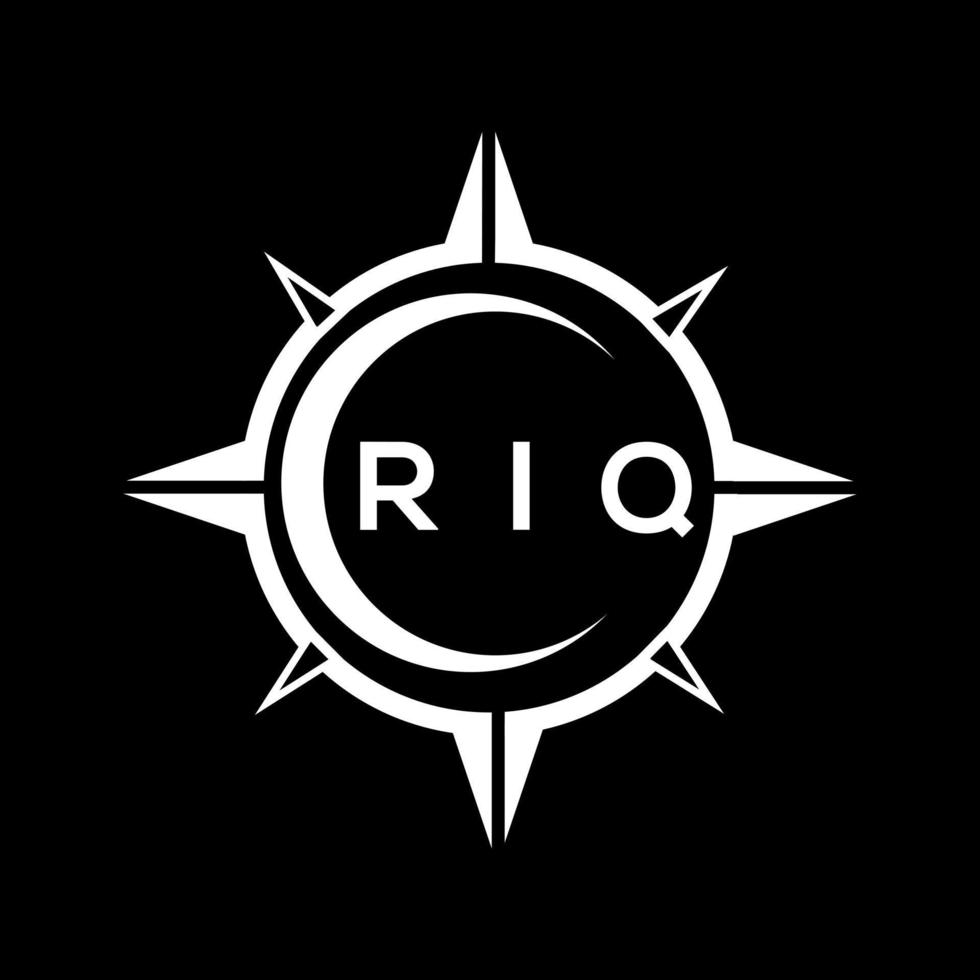 RIQ abstract technology circle setting logo design on black background. RIQ creative initials letter logo concept. vector