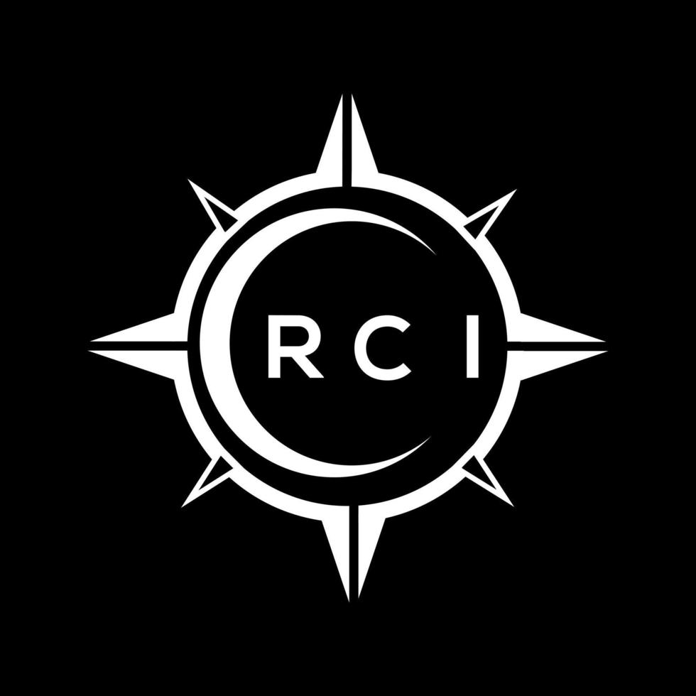 RCI abstract technology circle setting logo design on black background. RCI creative initials letter logo concept. vector