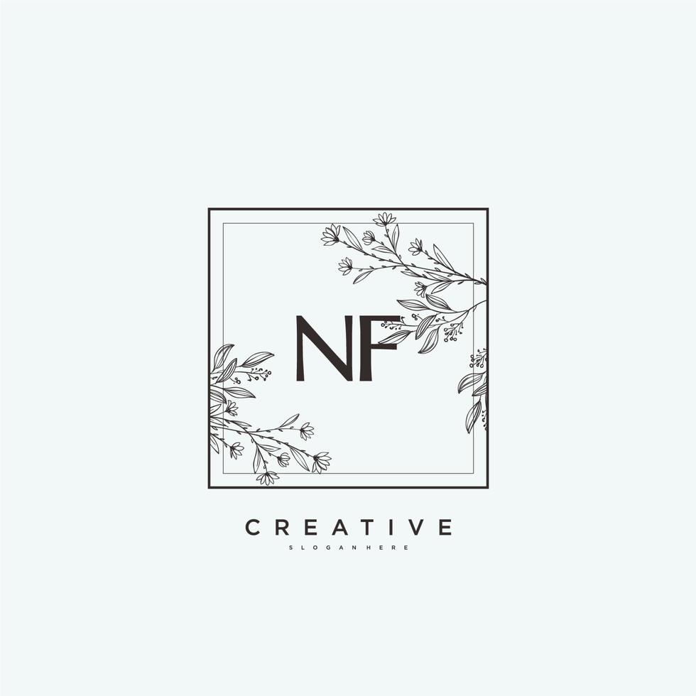 NF Beauty vector initial logo art, handwriting logo of initial signature, wedding, fashion, jewerly, boutique, floral and botanical with creative template for any company or business.