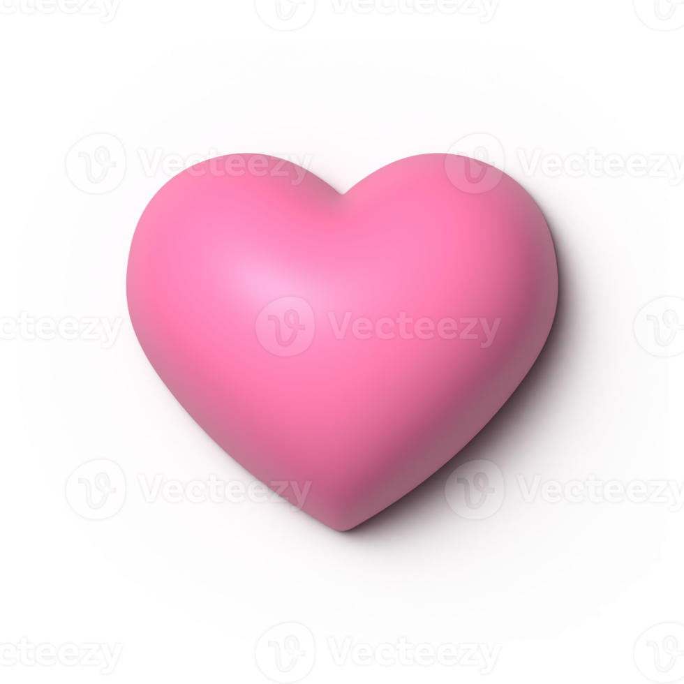 3D pink heart shape png