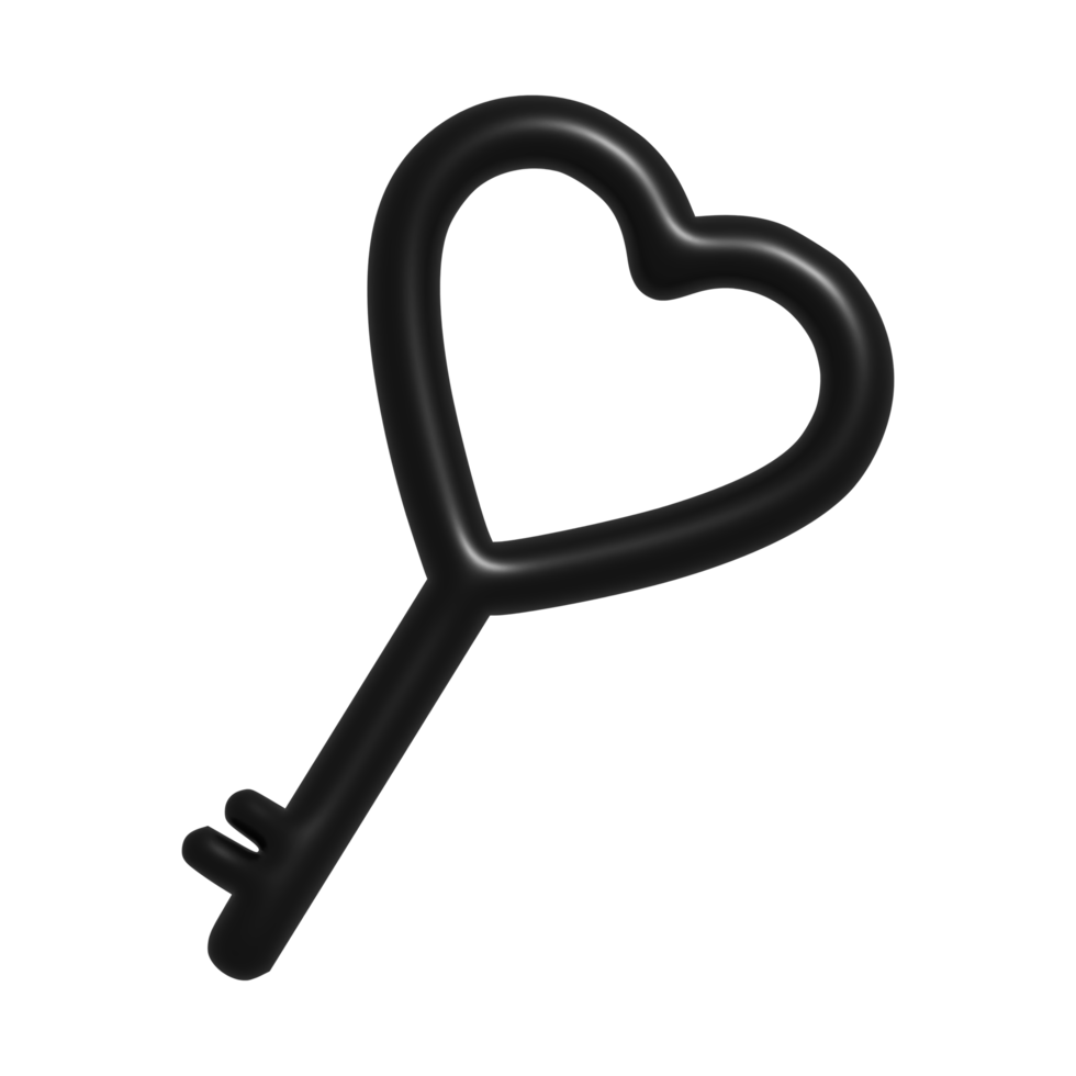 3d icono de amor llave png