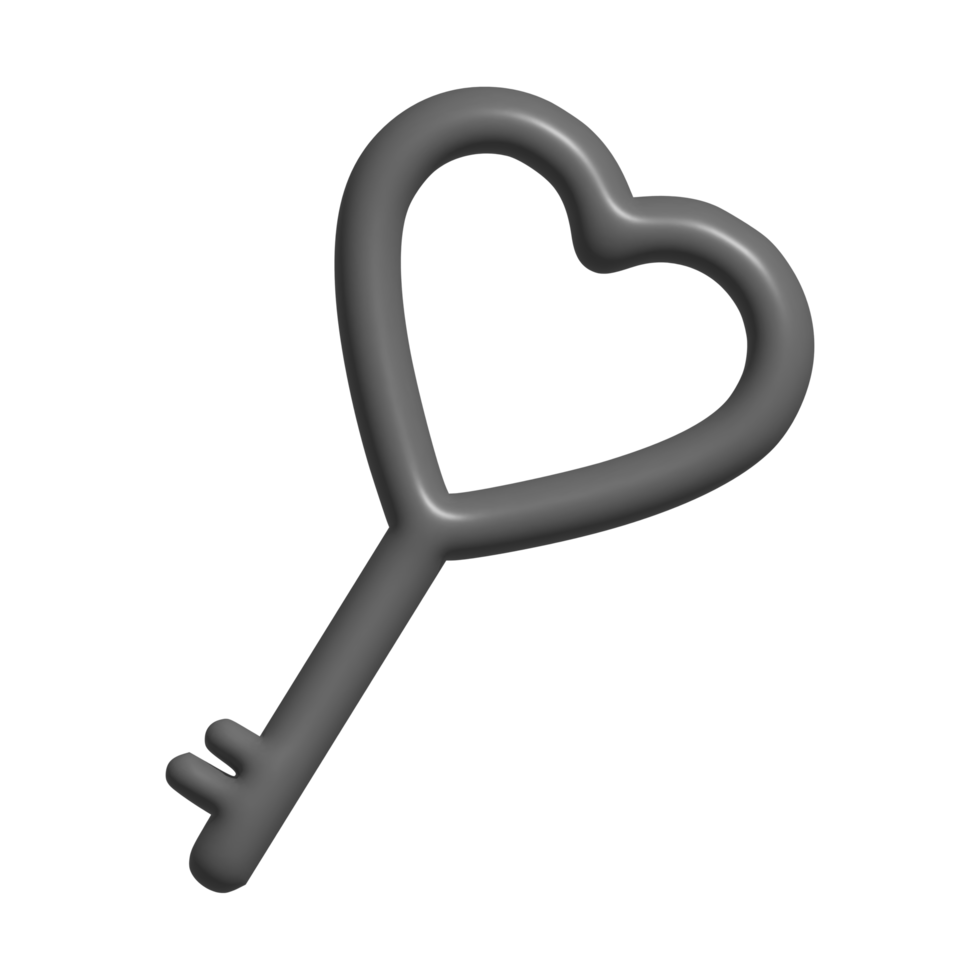 3d icono de amor llave png