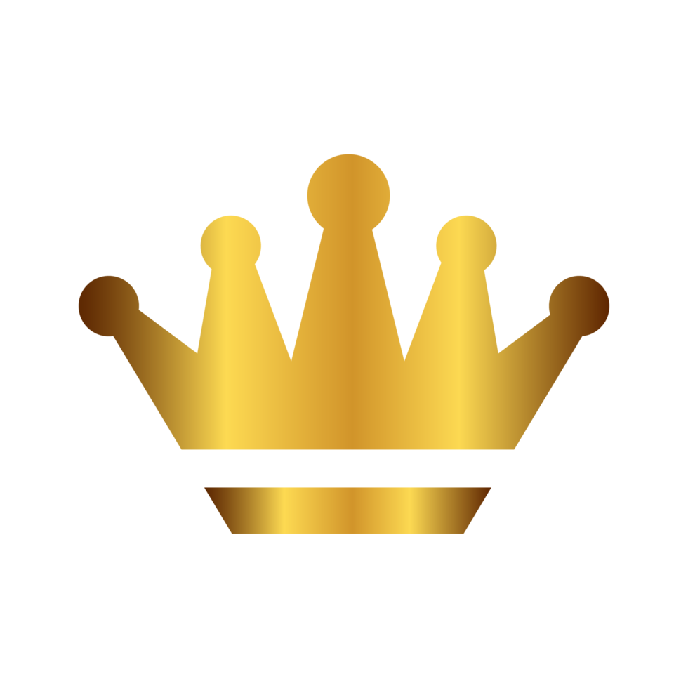 Golden Crown for king and queen and success on transparent background png