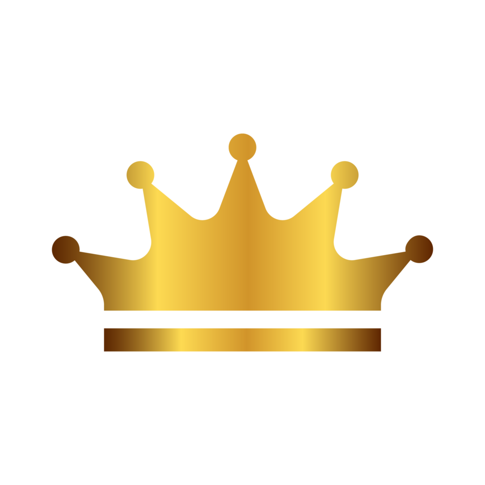 Golden Crown for king and queen and success on transparent background png